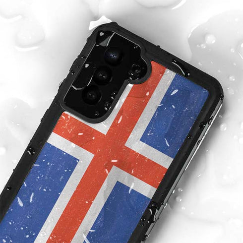 Iceland Flag Distressed Galaxy S24 Plus Waterproof Case
